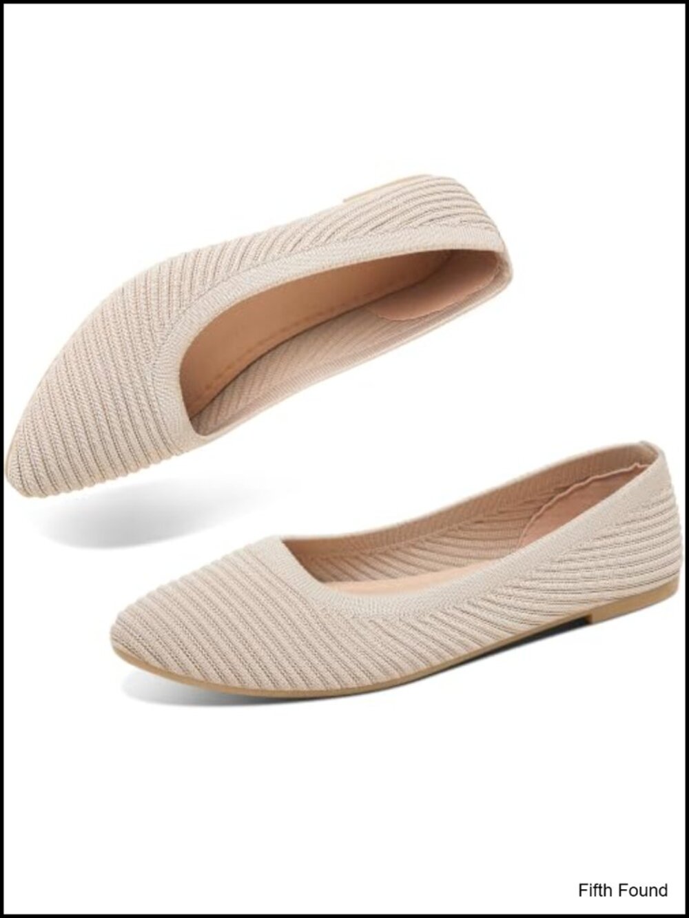 Women's Knit Pointed-Toe Ballet Flats Comfortable Slip On Dressy Casual Shoes